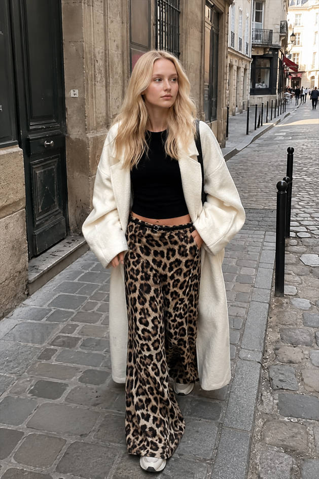 Leopard Print Slim Maxi Skirt Main image