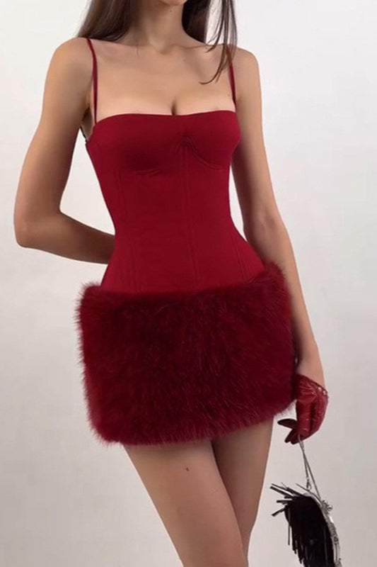 Faux Fur Strapless Party Dress Secondary image