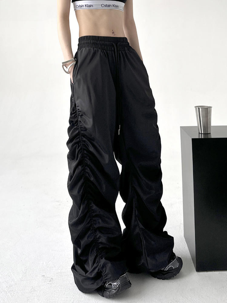 Comfortable Black Baggy High-Waist Halloween Pants Main image