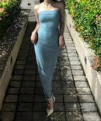 Glitter Sleeveless Tube Maxi Dress