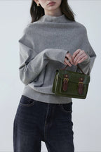 Mock Neck Batwing Knit Top