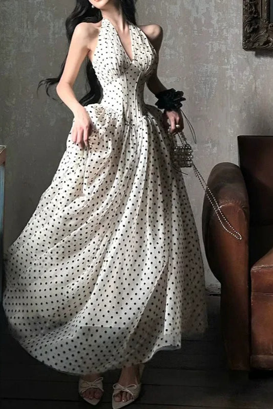 V-Neck Polka Dot Maxi Dress Main image