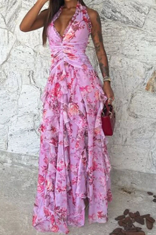 Sleeveless Hollow Maxi Floral Dress Secondary image