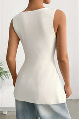 Casual Sleeveless Knit Sweater