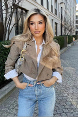 Plaid Short Casual Blazer