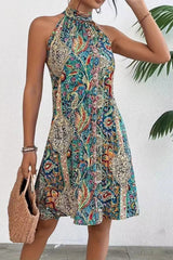 Bohemian Halter Sleeveless Pullover Boho Dress