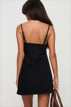Low Cut Spaghetti Strap Denim Dress