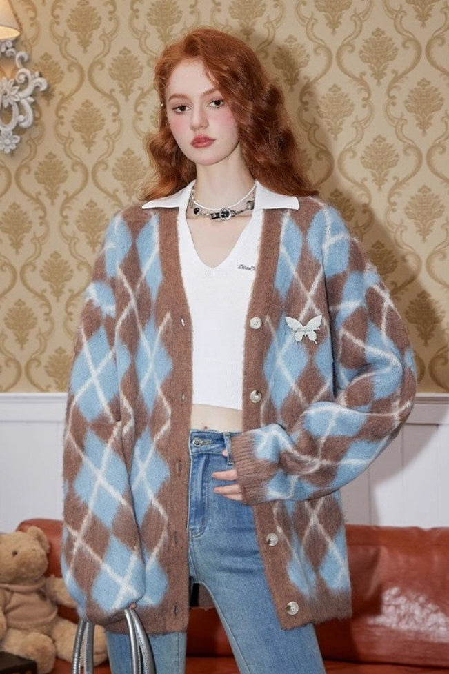Vintage Argyle Mohair Cardigan Main image