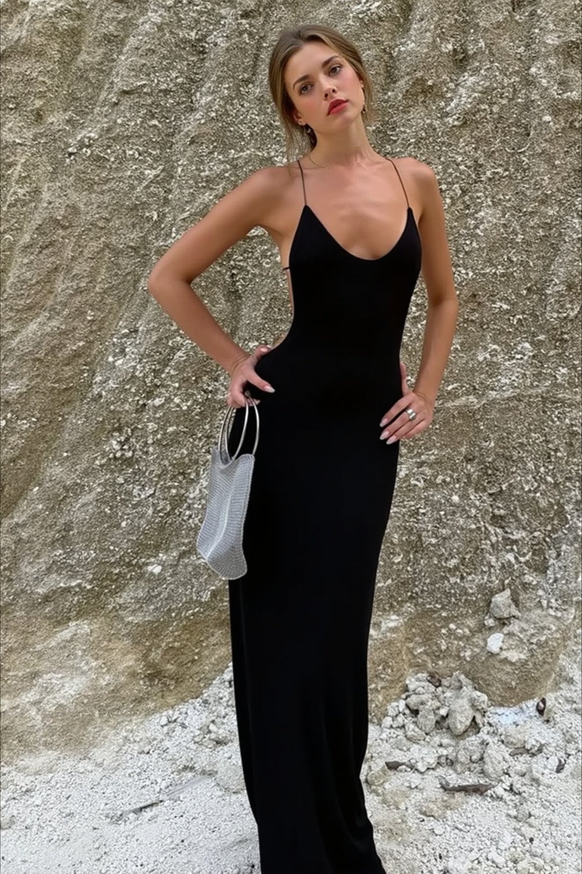 Sexy Backless Curve Fit Slip Dress Main image