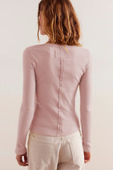 Round Neck Long Sleeve Ribbed Cardigan