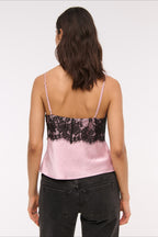 Contrast Lace Backless Cami Top