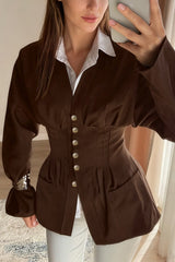 Retro Tailored Pintuck Blouse