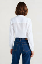 Linen Long Sleeve Pleated Blouse
