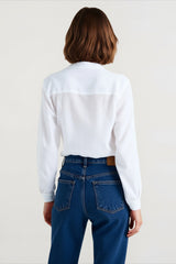 Linen Long Sleeve Pleated Blouse