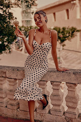 Polka Dot Shirred Slip Birthday Dress
