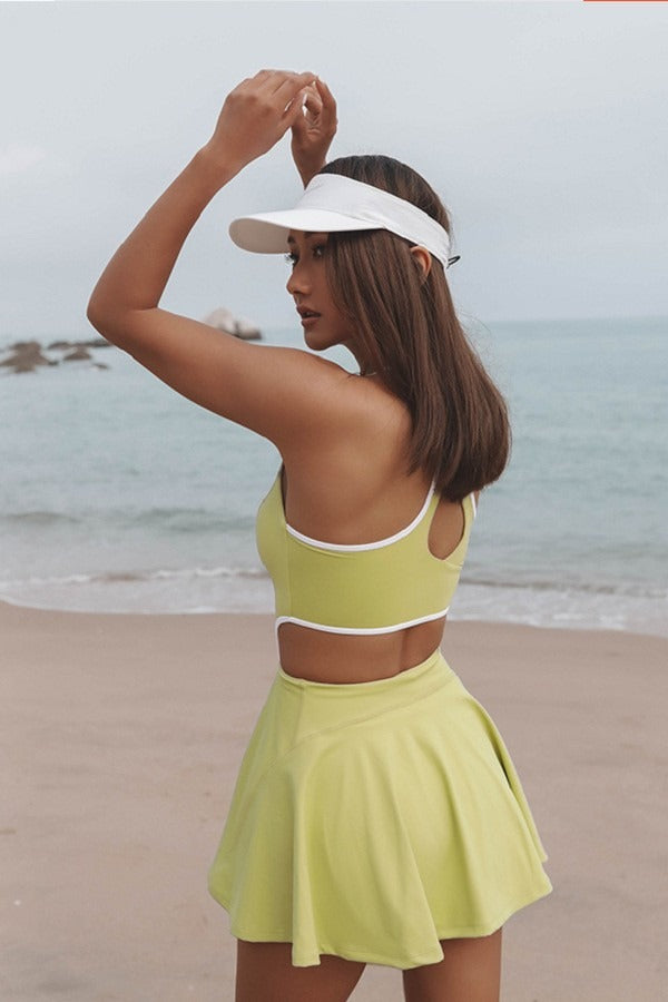 Athletic One Piece Mock Shorts Activewear Set Secondary image