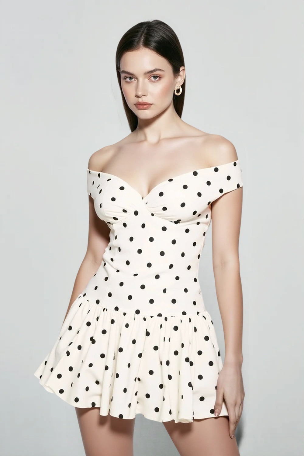 Off-Shoulder Peplum Mini Dress Main image