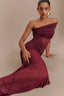 Tulle Paneled Strapless Ruched Sheer Formal Dress
