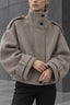 Vintage Stand Collar Buttoned Short Wool Coat