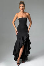 Chic Off Shoulder Strapless Asymmetric Formal Dress