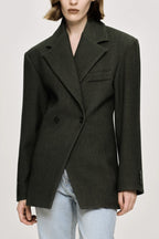 Luxe Draped Notch Collar Blazer