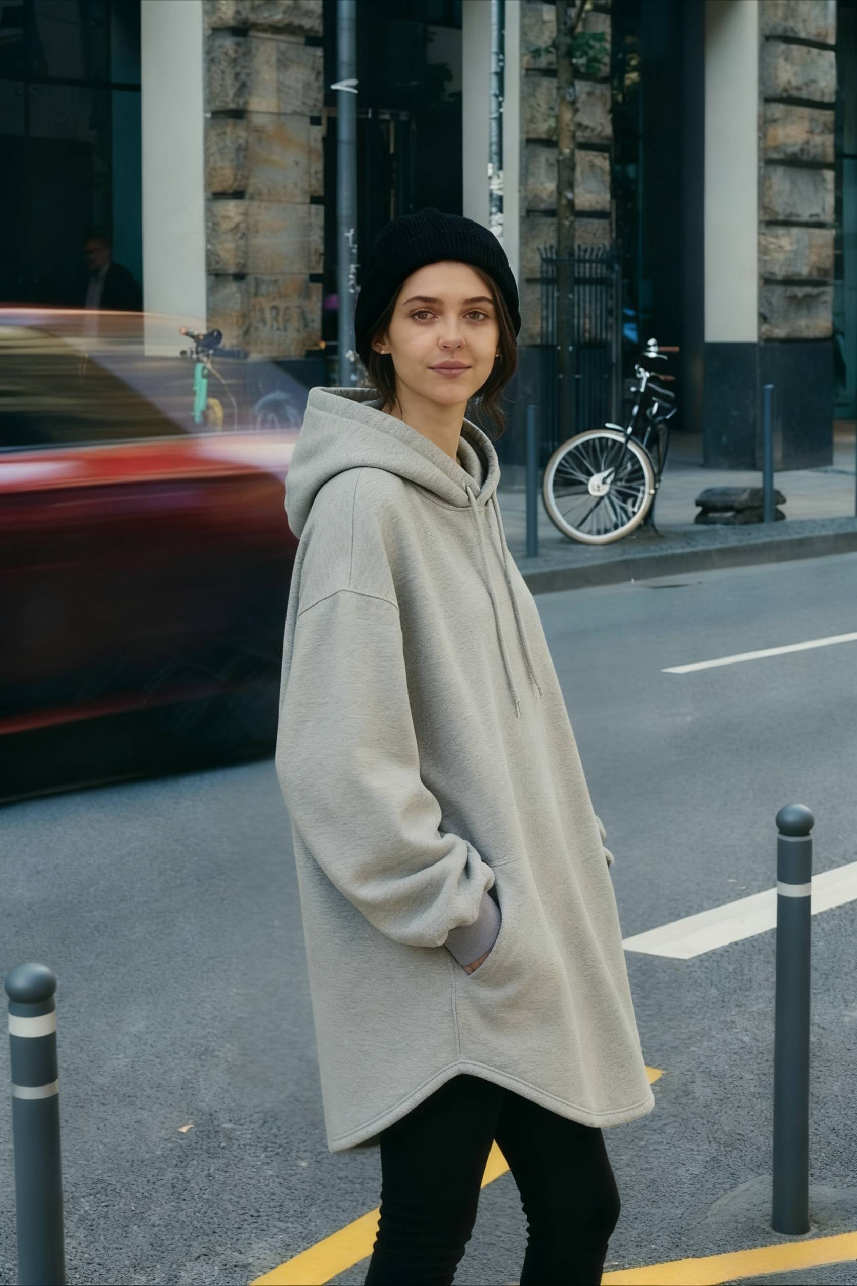 Pullover Loose Hoodie Casual - Drawstring Oversized - Women's Long Solid Sweatshirt Autumn Arm Streetwear Main image