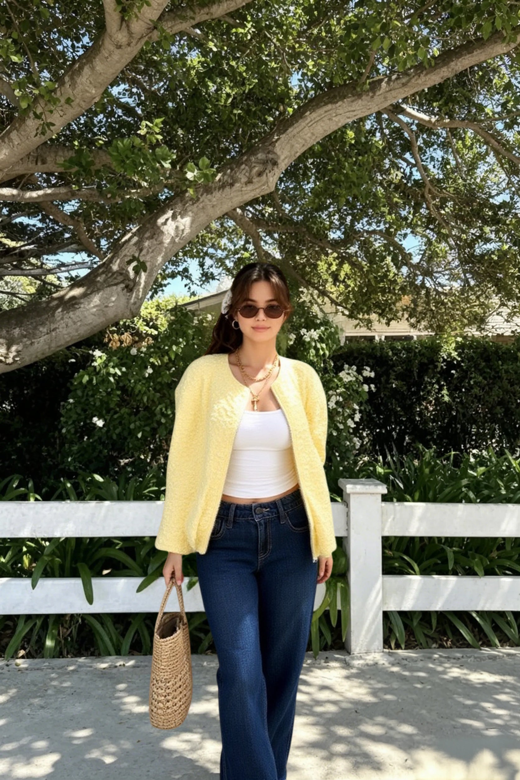 Cropped Jacquard Sleeve Jacket Main image