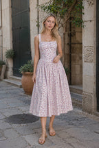 Bohemian Fragmented Flower Midi Dress