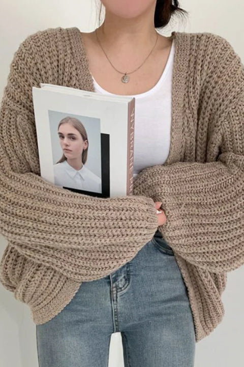 Chic Oversized Lantern Sleeve Cardigan Main image
