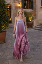 Tube Top Pleated Mermaid Maxi Dress