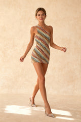 Irregular Knit One Shoulder Mini Dress