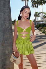 Sequin Asymmetric Mini Slip Dress