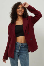 Minimalist Double Breasted Draped Blazer