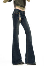 Contrast Seam Low Rise Bootcut Flare Jeans