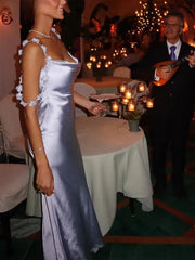 Draped Strap Neck Solid Midi Dress