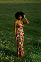 Plaid Halter Off Shoulder Maxi Dress
