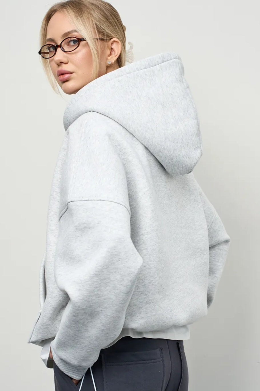 Forever Young Slogan Oversized Pullover Hoodie