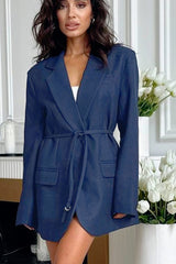 Elevated Draped Tie Detail Blazer