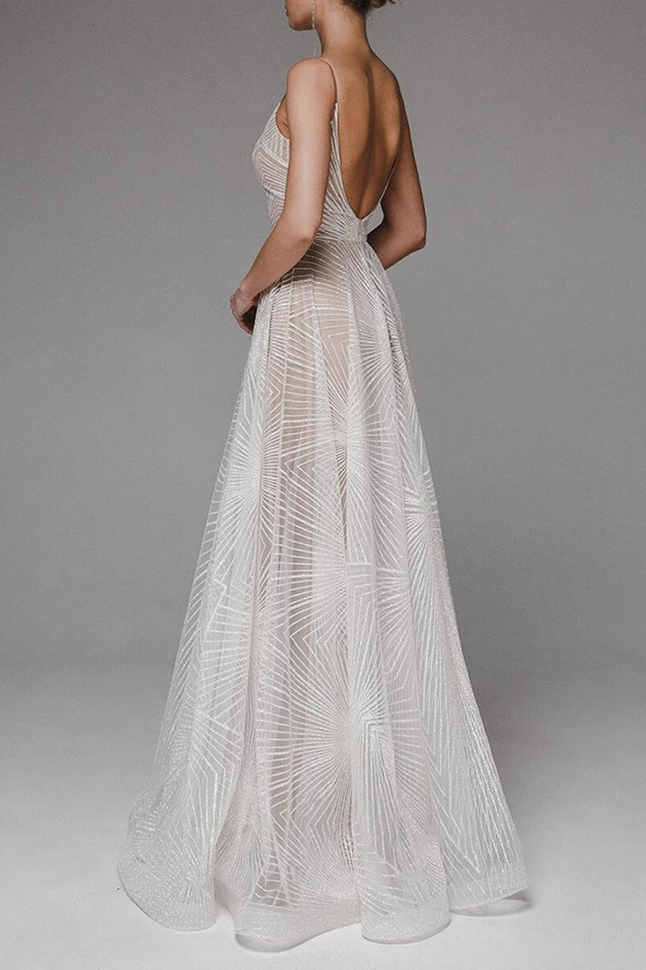 Retro Maxi Embroidered Slip Wedding Dress Secondary image