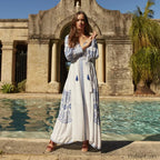 Bahia Embroidered Long Boho Dress