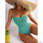 Bandage Backless Push Up One Piece green / S