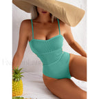 Bandage Backless Push Up One Piece green / S