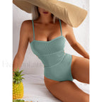 Bandage Backless Push Up One Piece light green / S