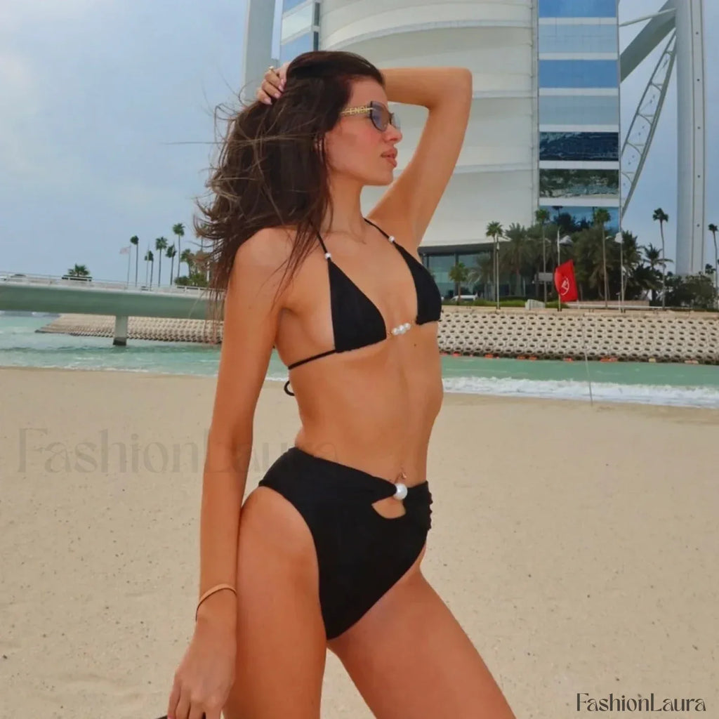 Bandeau High Waist Bikini Set black1 / S