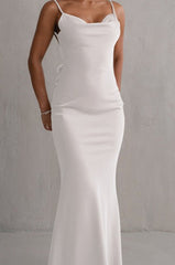 Elegant Satin Halter Backless Floral Bodycon Formal Dress