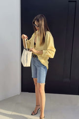 Fashion Stripe Collared Blouse