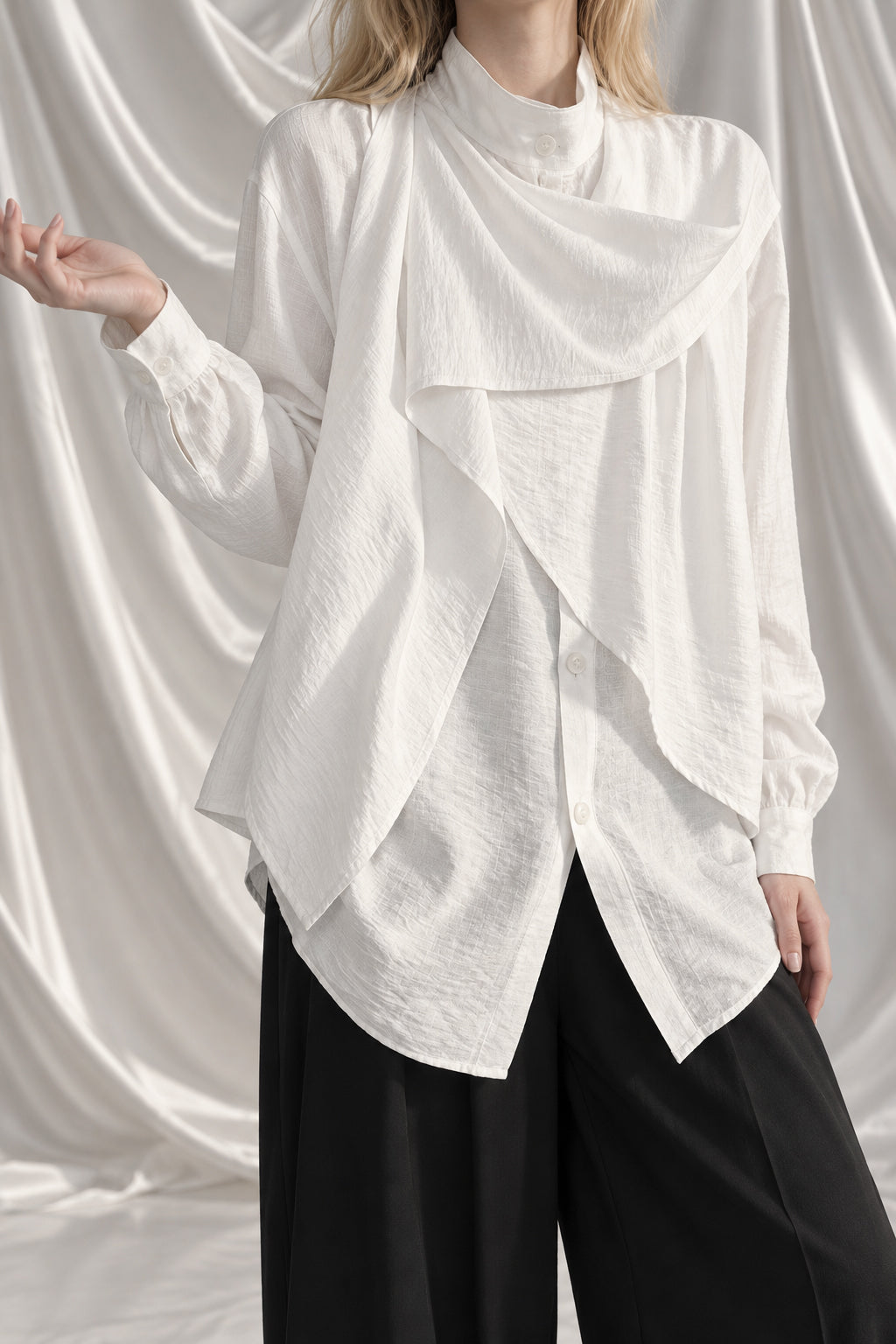 Vintage Asymmetrical Patchwork Blouse Secondary image