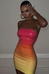 Multichrome Sequin Strapless Birthday Dress