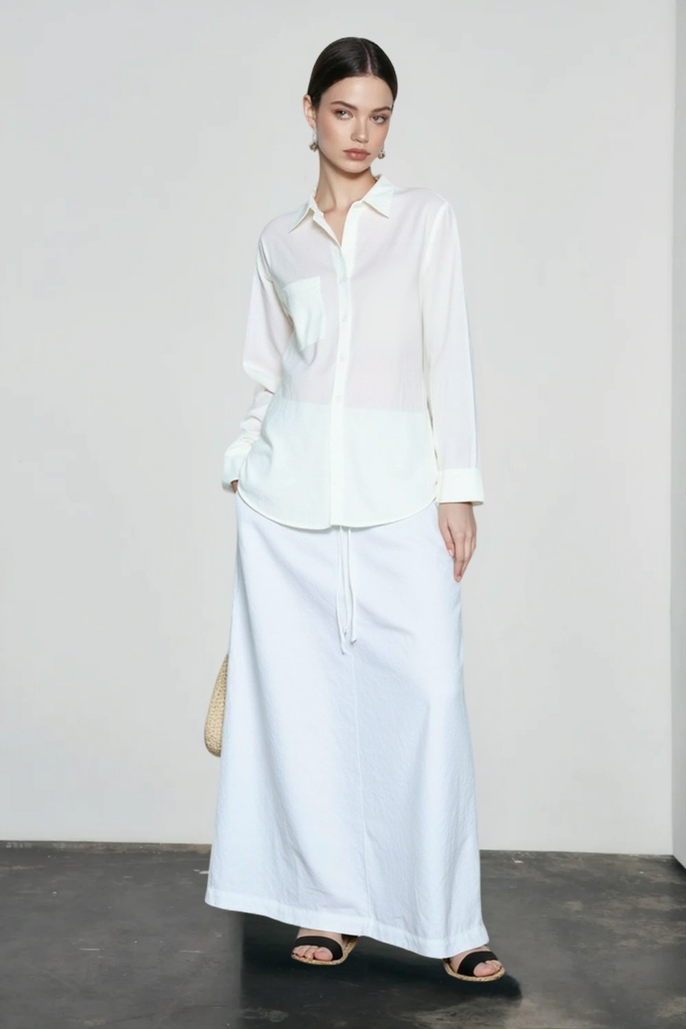 Linen Blend Long Sleeve Blouse Secondary image