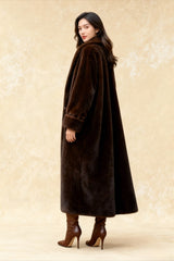 Faux Fur Lapel Plush Imitation Mink Overcoat
